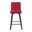 Vienna Counter Height Swivel Barstool with Upholstered Seat and Brushed Wood Frame In Red and Black