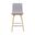 Vienna Counter Height Swivel Barstool with Upholstered Seat and Wood Frame In Oak and Gray