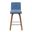 Vienna Counter Height Swivel Barstool with Upholstered Seat and Wood Frame In Vintage Blue and Walnut
