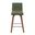 Vienna Counter Height Swivel Barstool with Upholstered Seat and Wood Frame In Vintage Green and Walnut