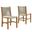 Vienna Outdoor Patio Teak and Rope Armless Dining Chairs Set of 2 In Natural