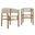 Vienna Outdoor Patio Teak and Rope Curved-Back Dining Armchairs Set of 2 In Natural