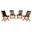 Vienna Outdoor Patio Teak and Rope Folding Chairs Set of 4 In Natural and Black