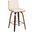 Vienna 26 Inch Counter Height Swivel Cream Faux Leather and Walnut Wood Bar Stool