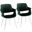 Vintage Flair Chair Set of 2 In Green/Chrome