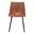 Vintage Look Faux Leather Slight Scoop Dining Chairs Set of 2 In Brown