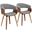 Vintage Mod Chair Set of 2 In Light Grey