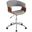 Vintage Mod Mid-Century Modern Office Chair In Walnut Wood And Light Grey Fabric
