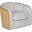 Violet Accent Chair with Boucle Fabric and Rattan Back In Desert Sand and Natural