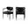 Virella Vegan Leather Upholstered Dining Chair Set of 2 In Black and Matte Black