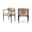 Virella Vegan Leather Upholstered Dining Chair Set of 2 In Tan and Matte Black