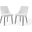 Viscount Upholstered Fabric Dining Chairs Set of 2 In Snow White