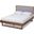 Viviana Modern and Contemporary Light Grey Fabric Upholstered and Ash Walnut Finished Wood King Size Platform Bed