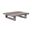 Vivid Outdoor Patio Coffee Table In Gray Eucalyptus