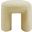 Vivie Faux Shearling Ottoman In Ivory