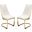 Vogue Dining Chairs Set of 2 In Cream Velvet With Polished Gold Metal Base