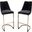 Vogue Set of 2 Bar Height Chairs in Black Velvet with Polished Gold Metal Base