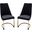 Vogue Set of 2 Dining Chairs in Black Velvet with Polished Gold Metal Base