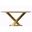 Voren 62 Inch Dining Table with Sintered Stone Top In Gold and Dark Grey