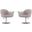 Voyager Swivel Adjustable Accent Chair in Barley and Brushed Metal (Set of 2)