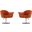Voyager Swivel Adjustable Accent Chair in Orange and Brushed Metal (Set of 2)