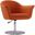 Voyager Swivel Adjustable Accent Chair in Orange and Brushed Metal