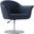 Voyager Swivel Adjustable Accent Chair in Smokey Blue and Brushed Metal