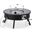 Walbrooke Outdoor Patio Round Slats Design Fire Pit Side Table In Black