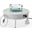 Walbrooke Outdoor Patio Round Slats Design Fire Pit Side Table In White