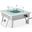 Walbrooke Outdoor Patio Square Slats Design Fire Pit Side Table In White