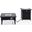 Walbrooke Patio Square Fire Pit and Tank Holder Slat Design In Black