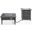 Walbrooke Patio Square Fire Pit and Tank Holder Slat Design In Grey