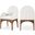 Waldorf Boucle Fabric Dining Arm Chair In Cream/Walnut