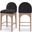 Waldorf Boucle Fabric Stool In Black/Natural