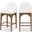 Waldorf Boucle Fabric Stool In White/Walnut