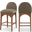 Waldorf Boucle Fabric Stool In Olive/walnut