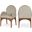 Waldorf Chenille Fabric Dining Arm Chair In Beige/walnut