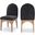 Waldorf Chenille Fabric Dining Side Chair In Black/Natural