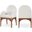 Waldorf Chenille Fabric Dining Arm Chair In Cream/walnut