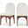 Waldorf Chenille Fabric Dining Side Chair In Cream/walnut