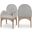 Waldorf Chenille Fabric Dining Arm Chair In Grey/Natural