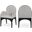 Waldorf Chenille Fabric Dining Arm Chair In Grey/Black