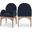 Waldorf Chenille Fabric Dining Arm Chair In Navy/Natural