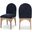 Waldorf Chenille Fabric Dining Side Chair In Navy/Natural