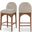 Waldorf Chenille Fabric Stool In Beige/walnut