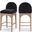 Waldorf Chenille Fabric Stool In Black/Natural