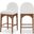 Waldorf Chenille Fabric Stool In Cream/walnut