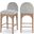 Waldorf Chenille Fabric Stool In Grey/Natural