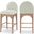 Waldorf Chenille Fabric Stool In Mint/Natural