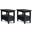 Warm Shaker 14 Inch Solid Wood Narrow End Table Set of 2 In Black